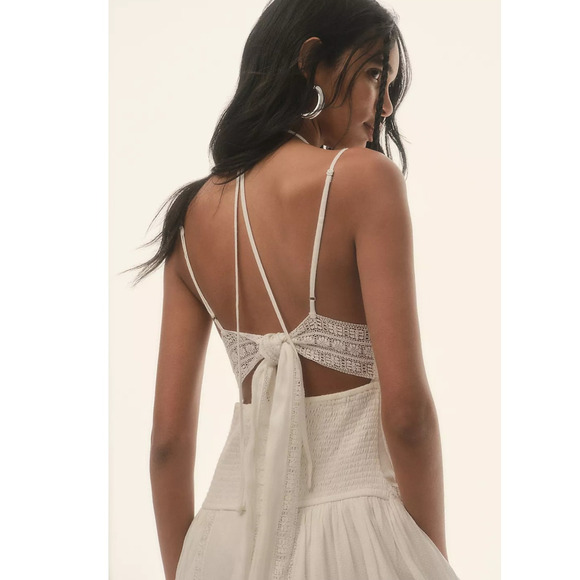 NWT Anthropologie Forever That Girl Sleeveless Lace Midi Dress $198 LP White - Picture 2 of 4